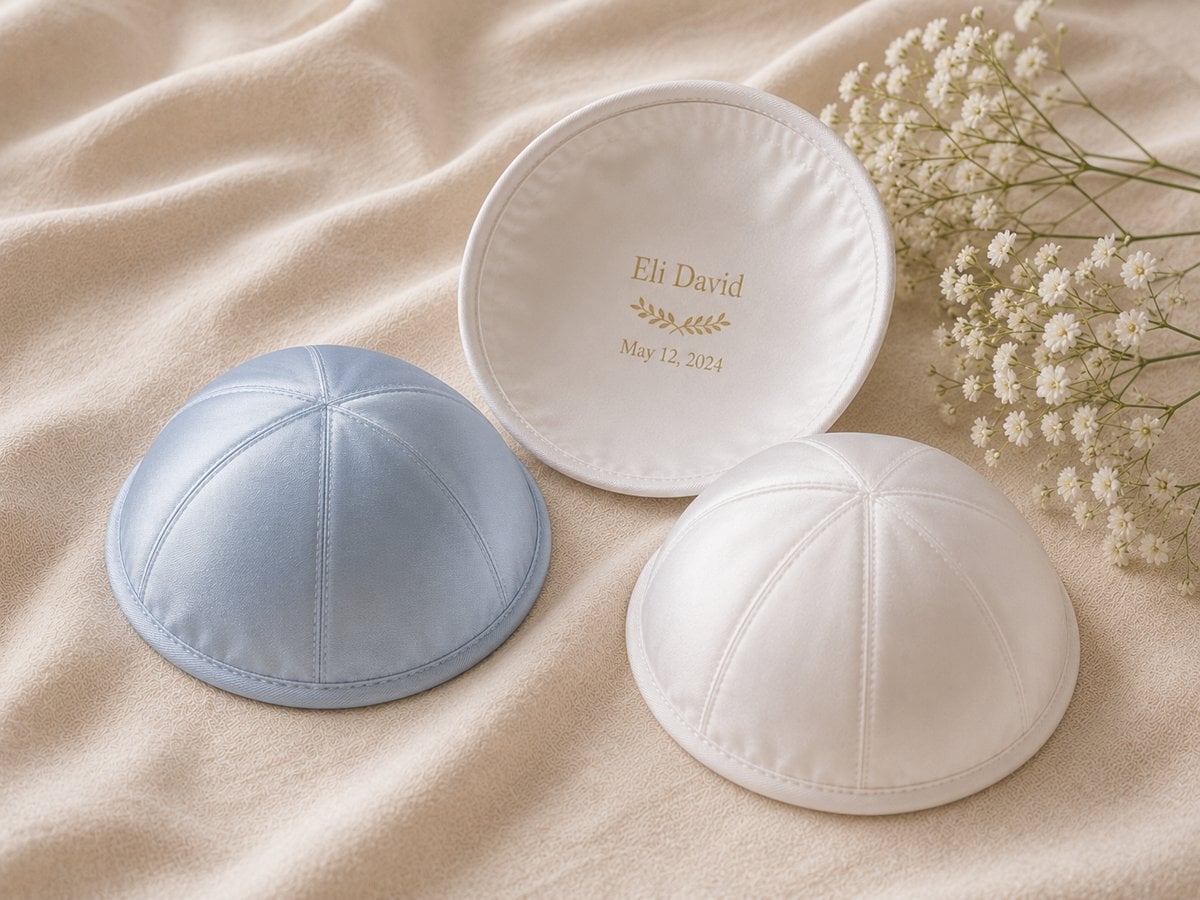 Personalized bris and baby naming kippahs