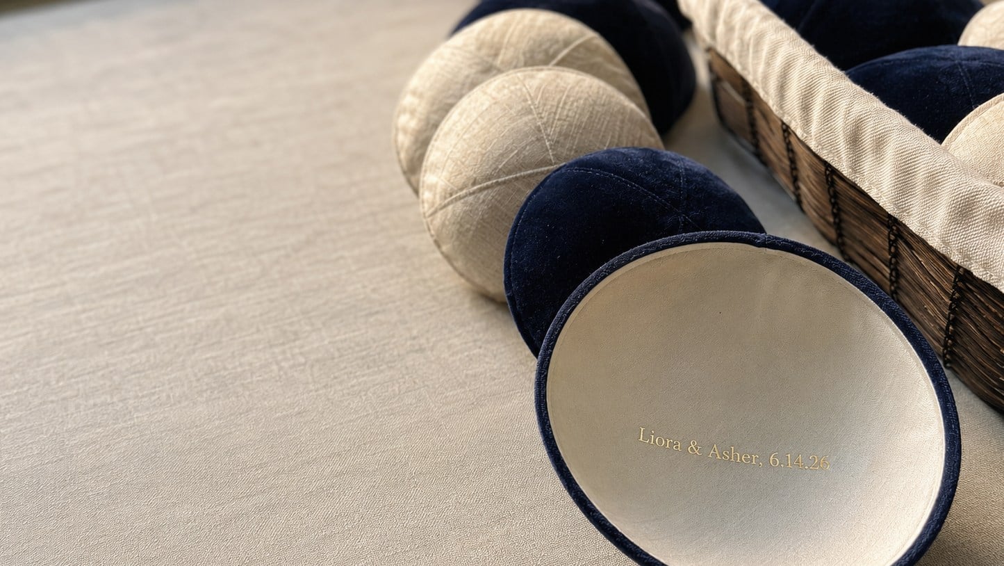 Custom printed kippahs with logo