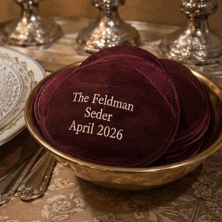 Customized kippahs for holiday and family gatherings